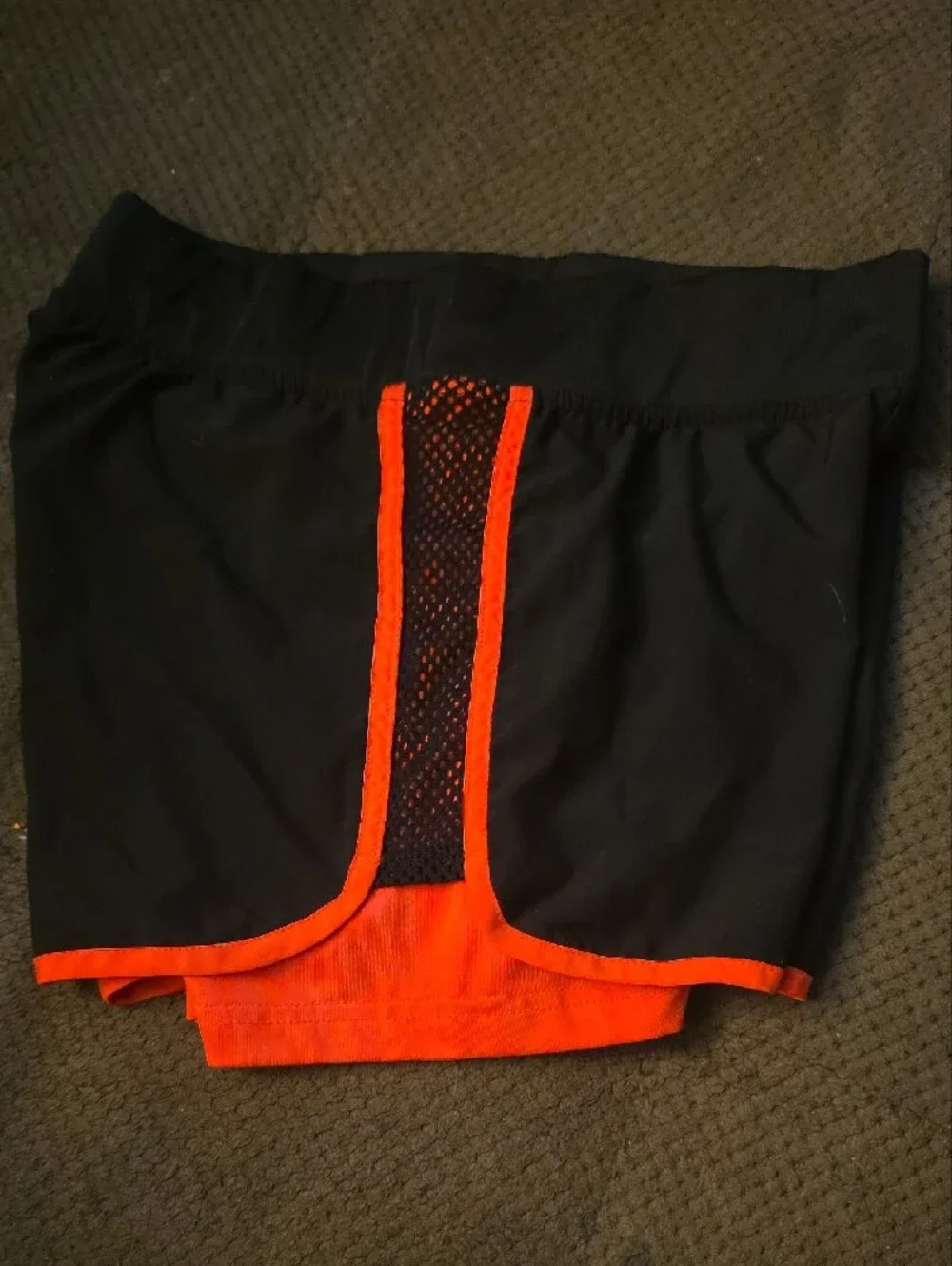 JUSTICE: Girls Black & Orange Athletic Shorts With Soccer Logo